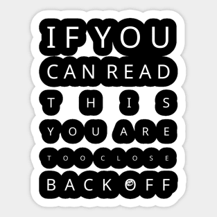 Vision test (for annoying people) Sticker